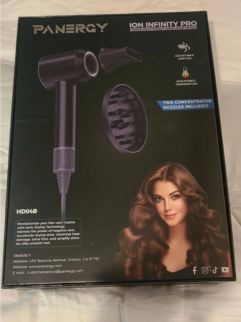 Panergy Ion Infinity Professional Hair Dryer 8 wind modes magnetic nozzles